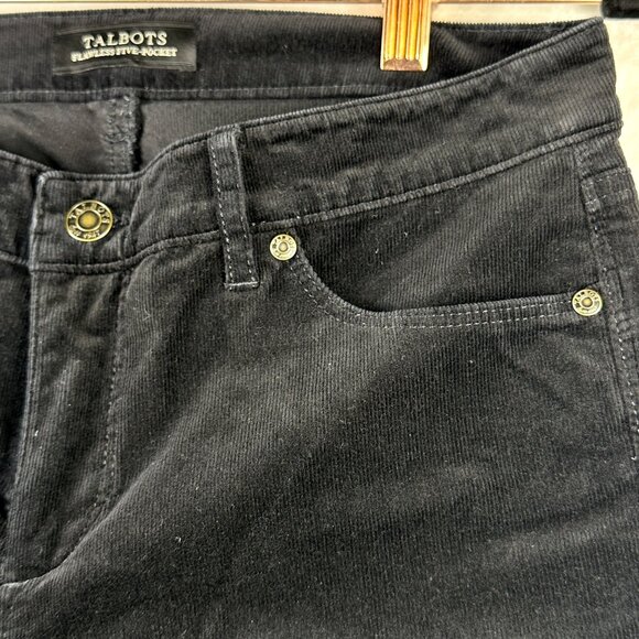 Talbots Flawless Five-Pocket Corduroy Stretch Pants Black Sz 2 Straight Leg - Picture 6 of 7